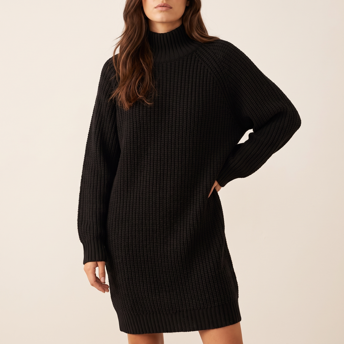 Women's Oversized Ribbed Knit Jumper Dress