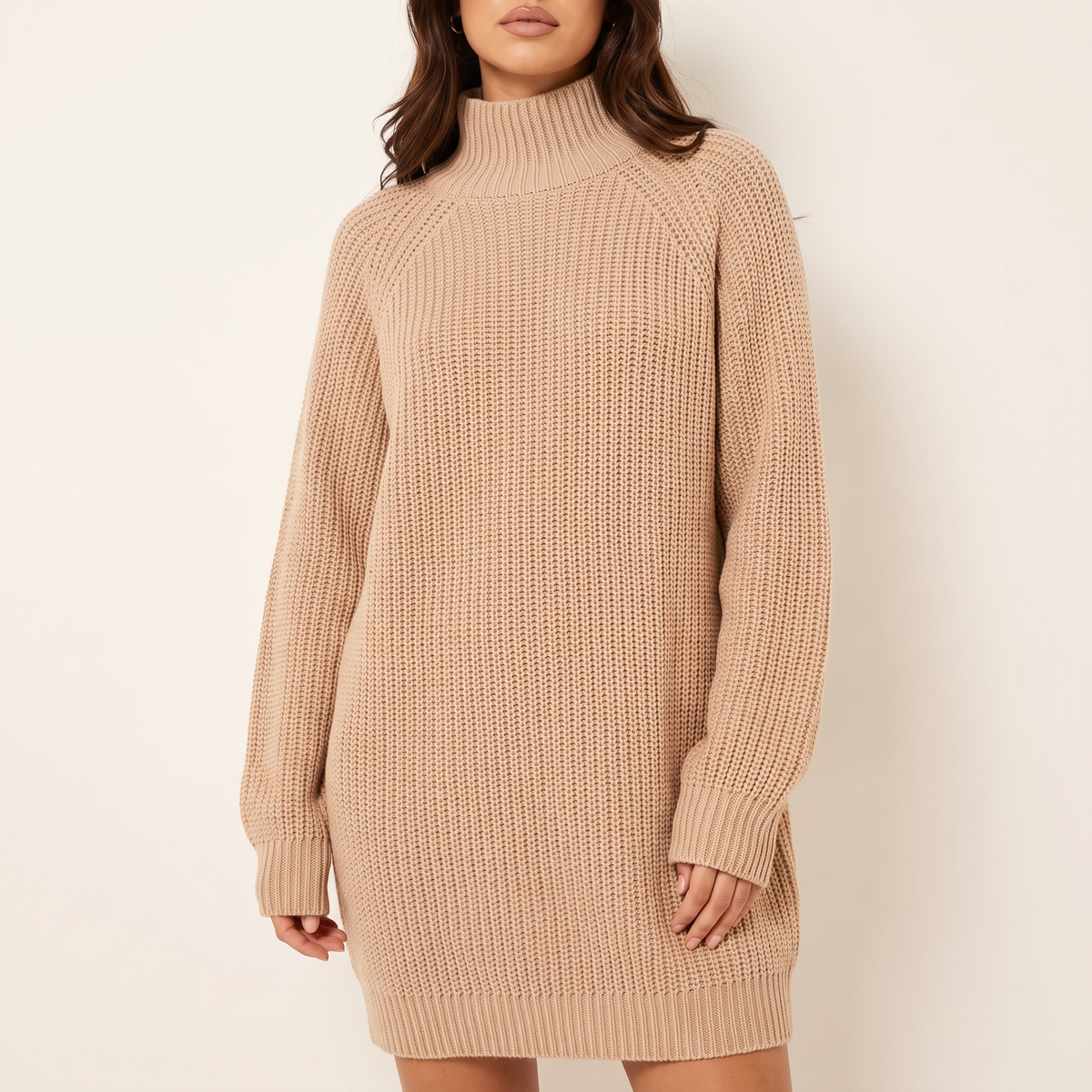 Women's Oversized Ribbed Knit Jumper Dress