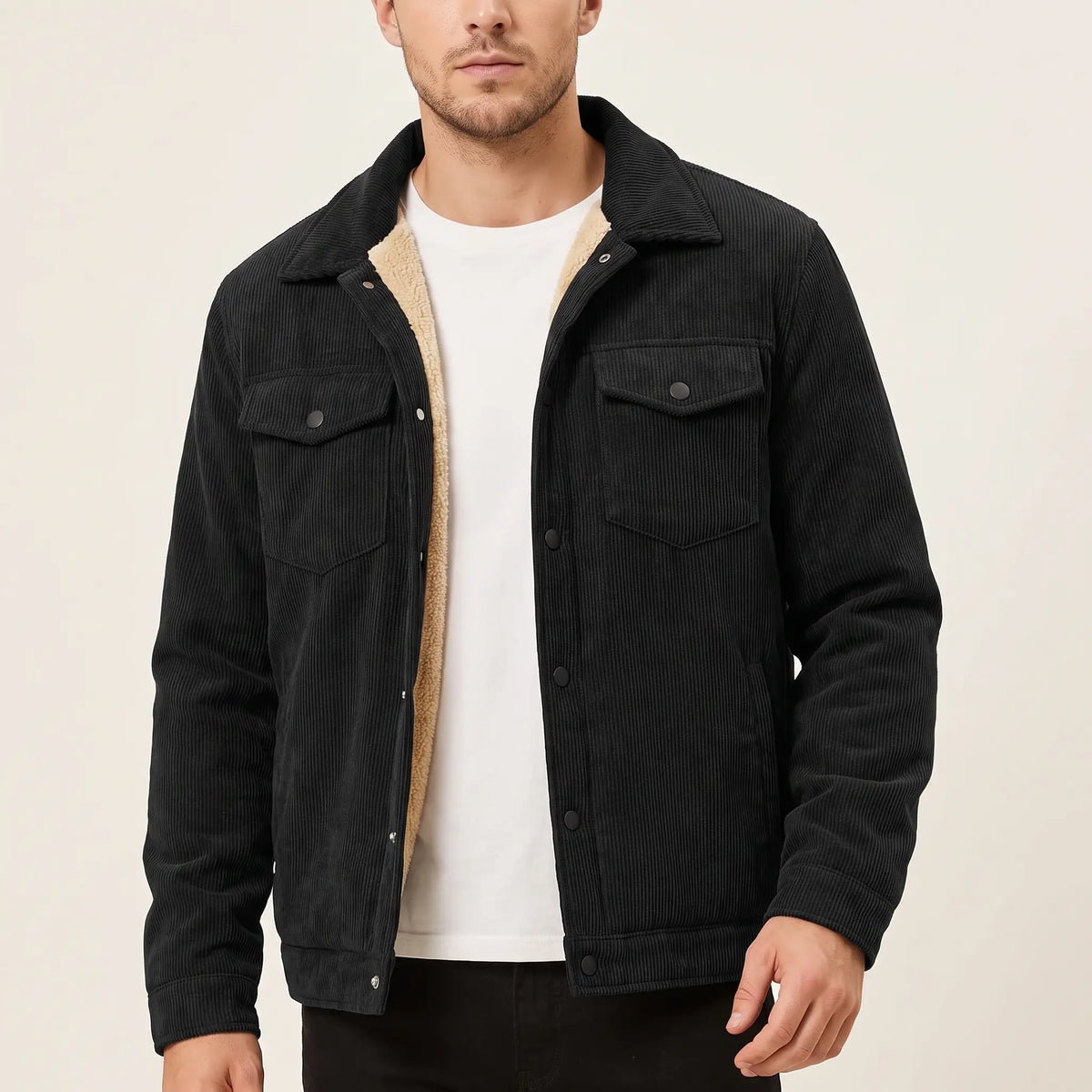 Men's Fleece-Lined Textured Jacket