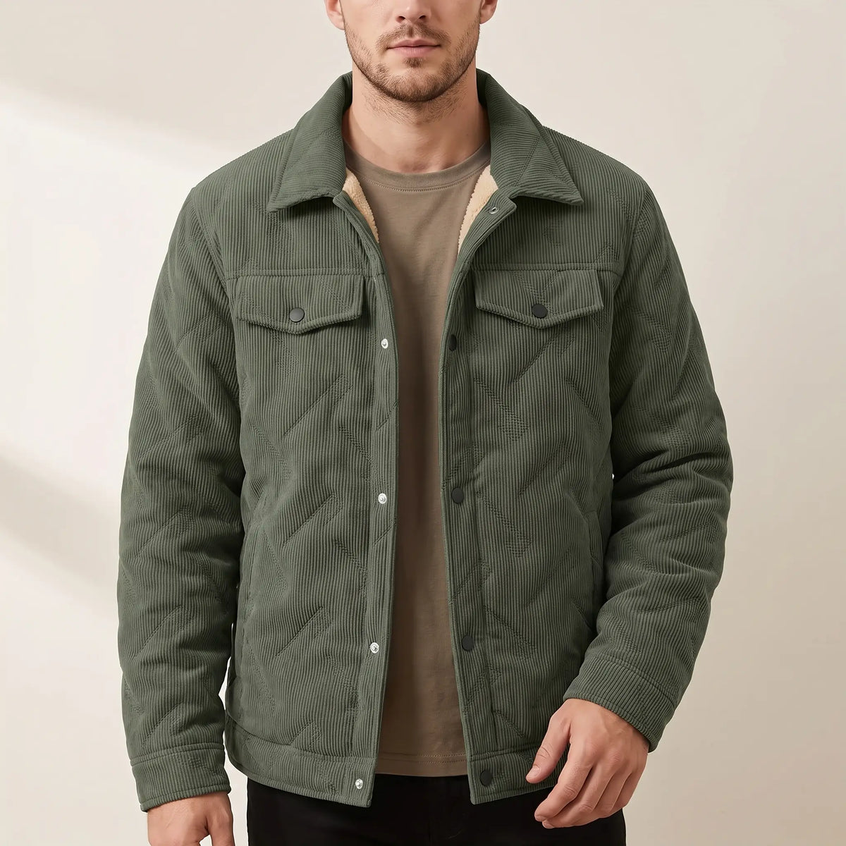 Men's Fleece-Lined Textured Jacket