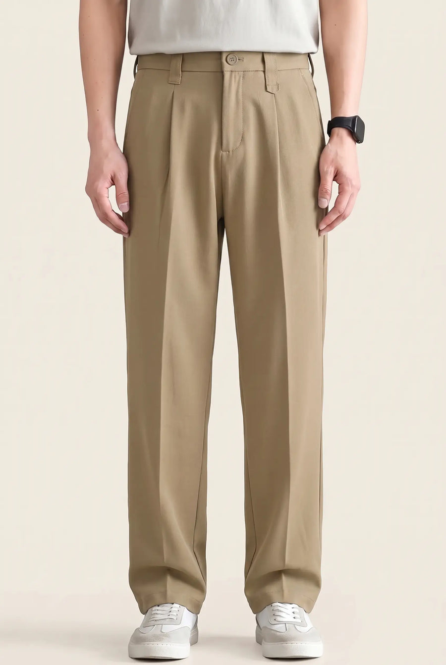 Men's Wide-Leg Pleated Trousers