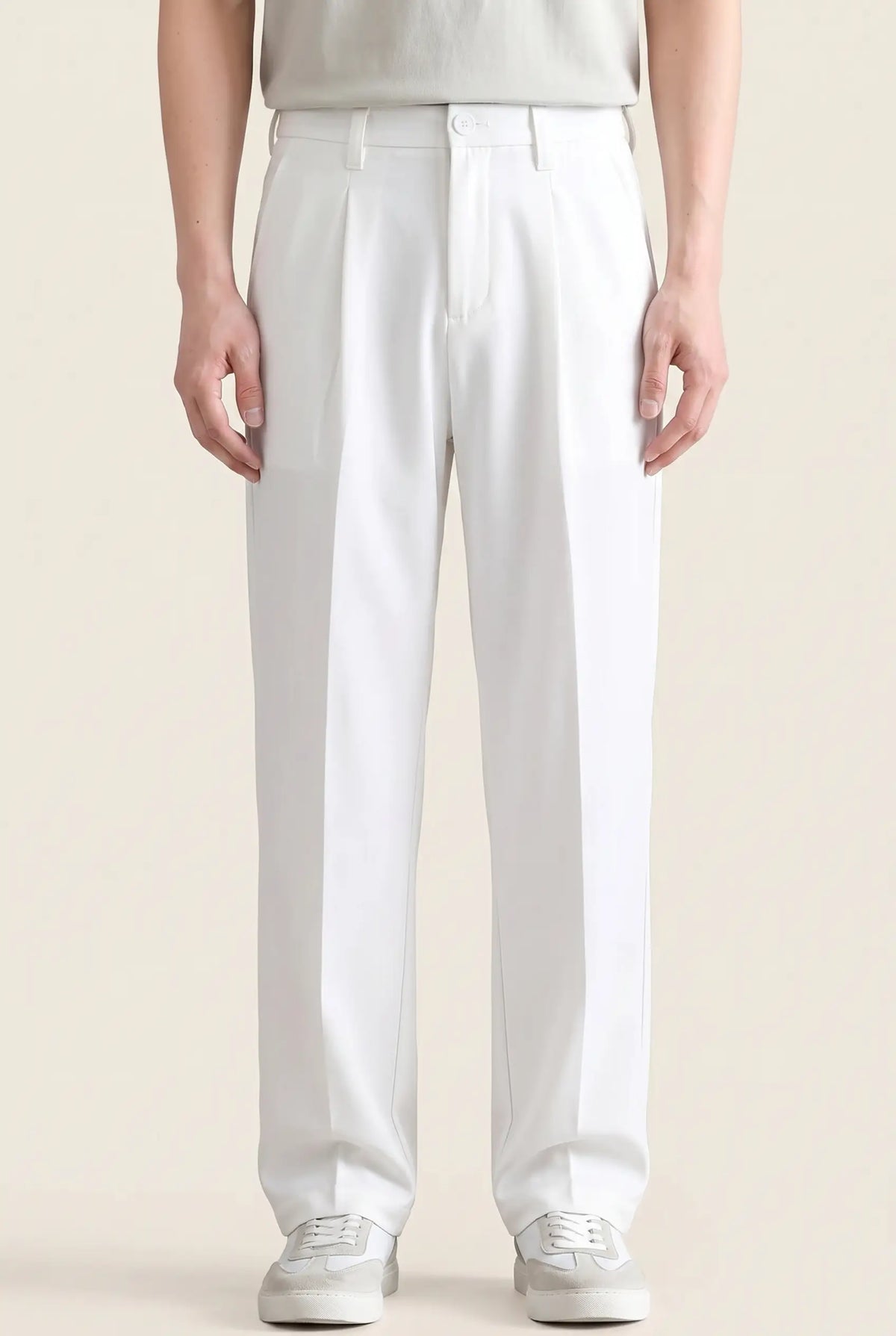 Men's Wide-Leg Pleated Trousers