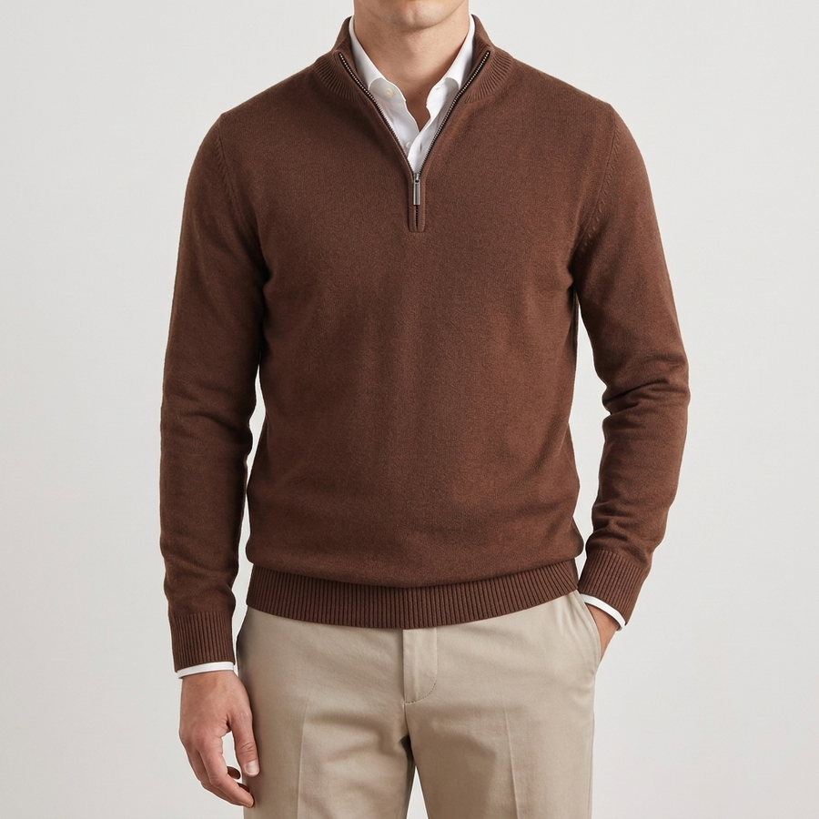 Men's Quarter-Zip Knit Sweater