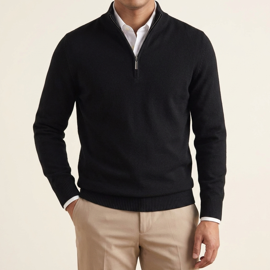 Men's Quarter-Zip Knit Sweater