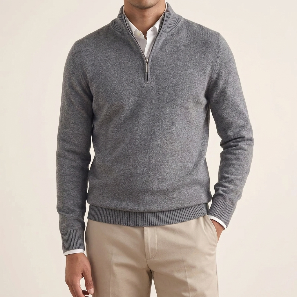 Men's Quarter-Zip Knit Sweater