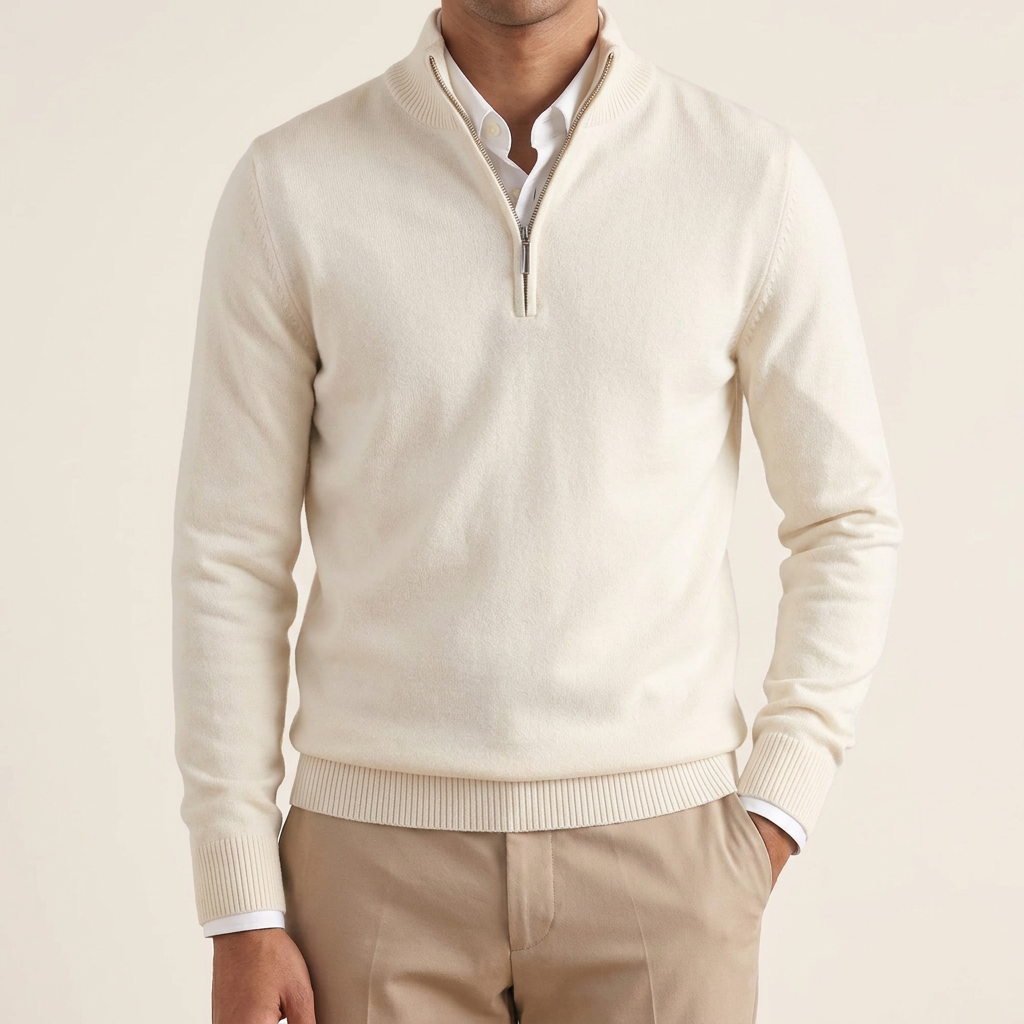 Men's Quarter-Zip Knit Sweater