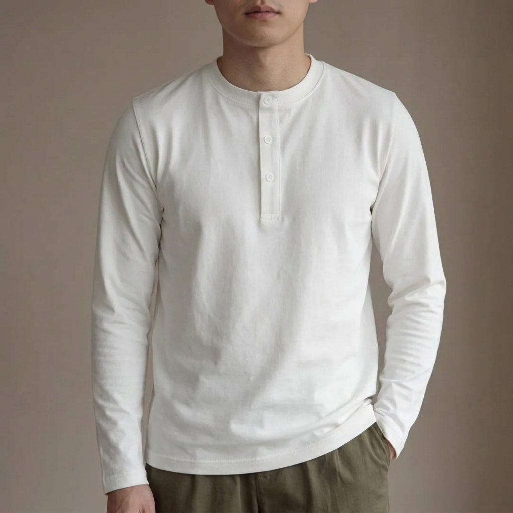 Men's Long Sleeve Henley Shirt