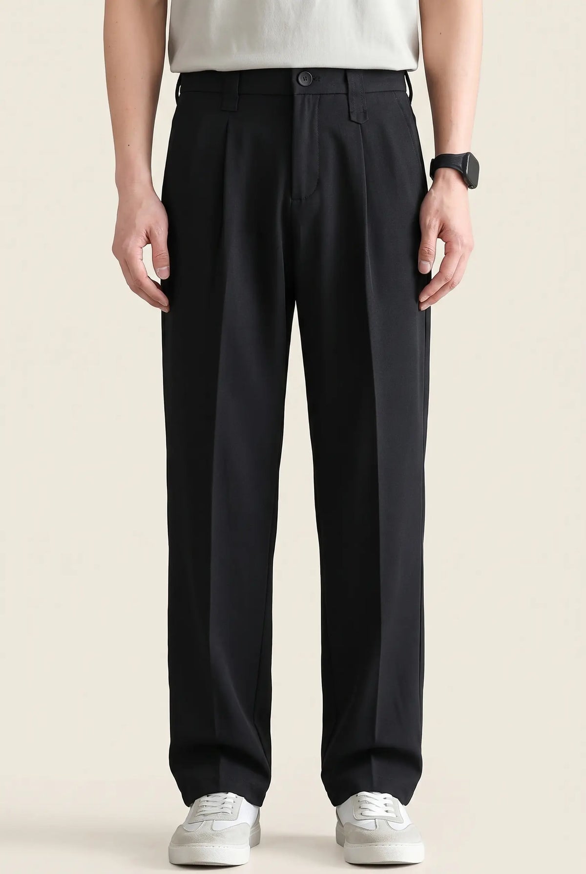 Men's Wide-Leg Pleated Trousers