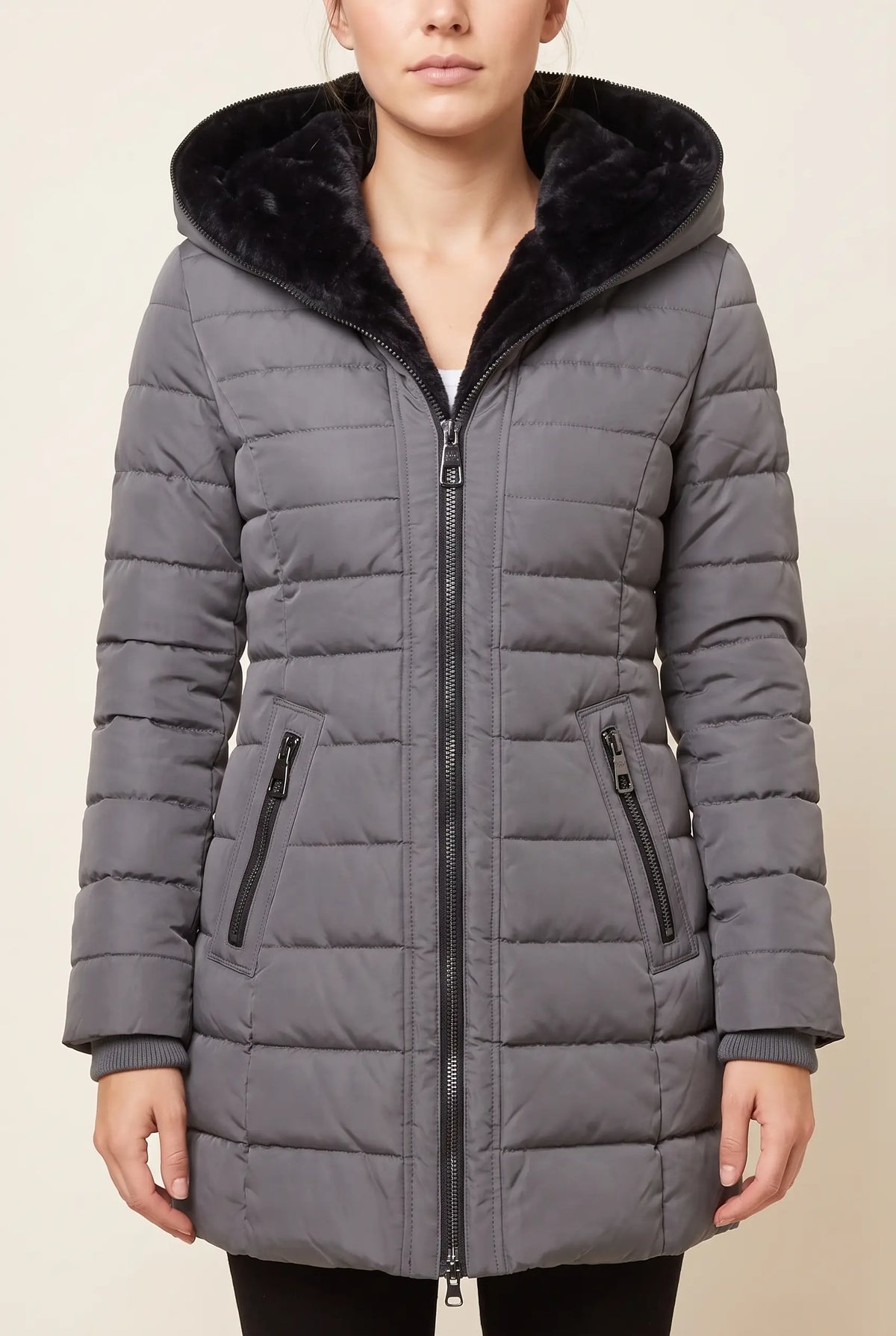 Women's Hooded Fur-Lined Puffer Coat