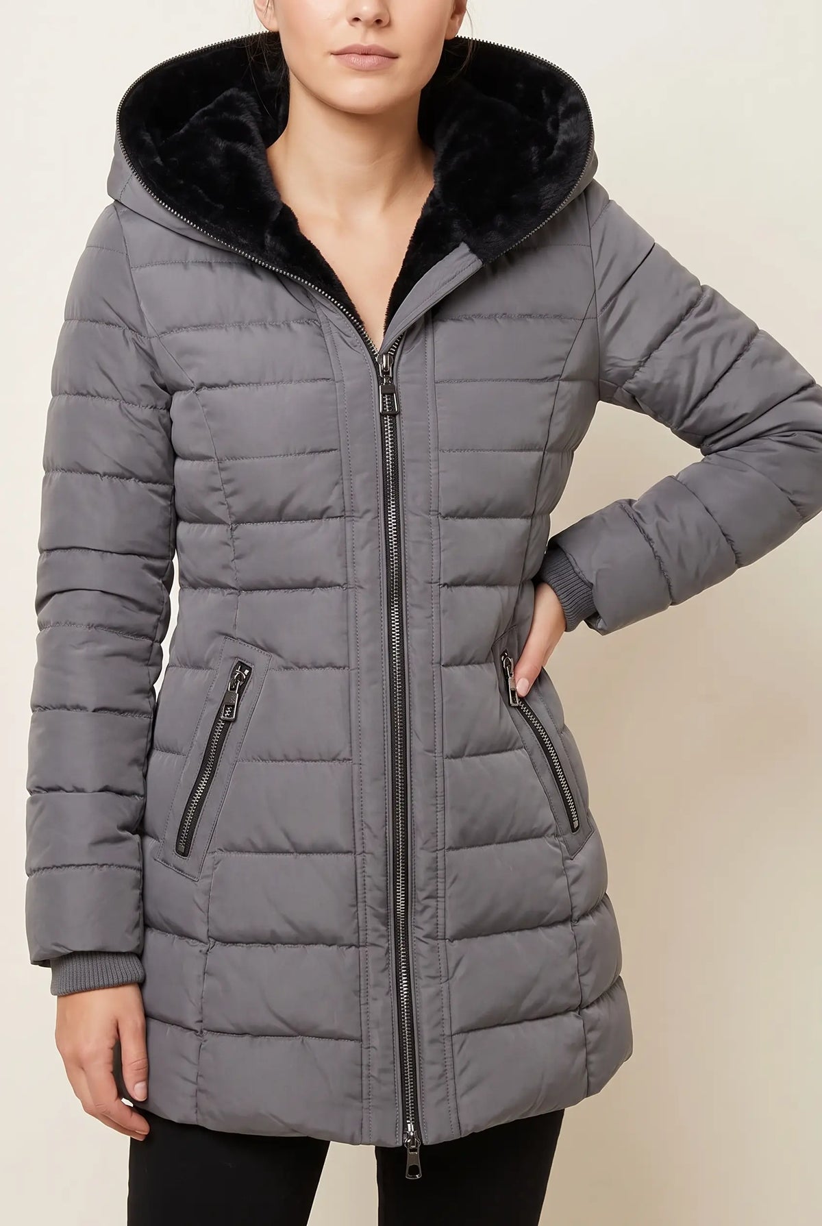 Women's Hooded Fur-Lined Puffer Coat