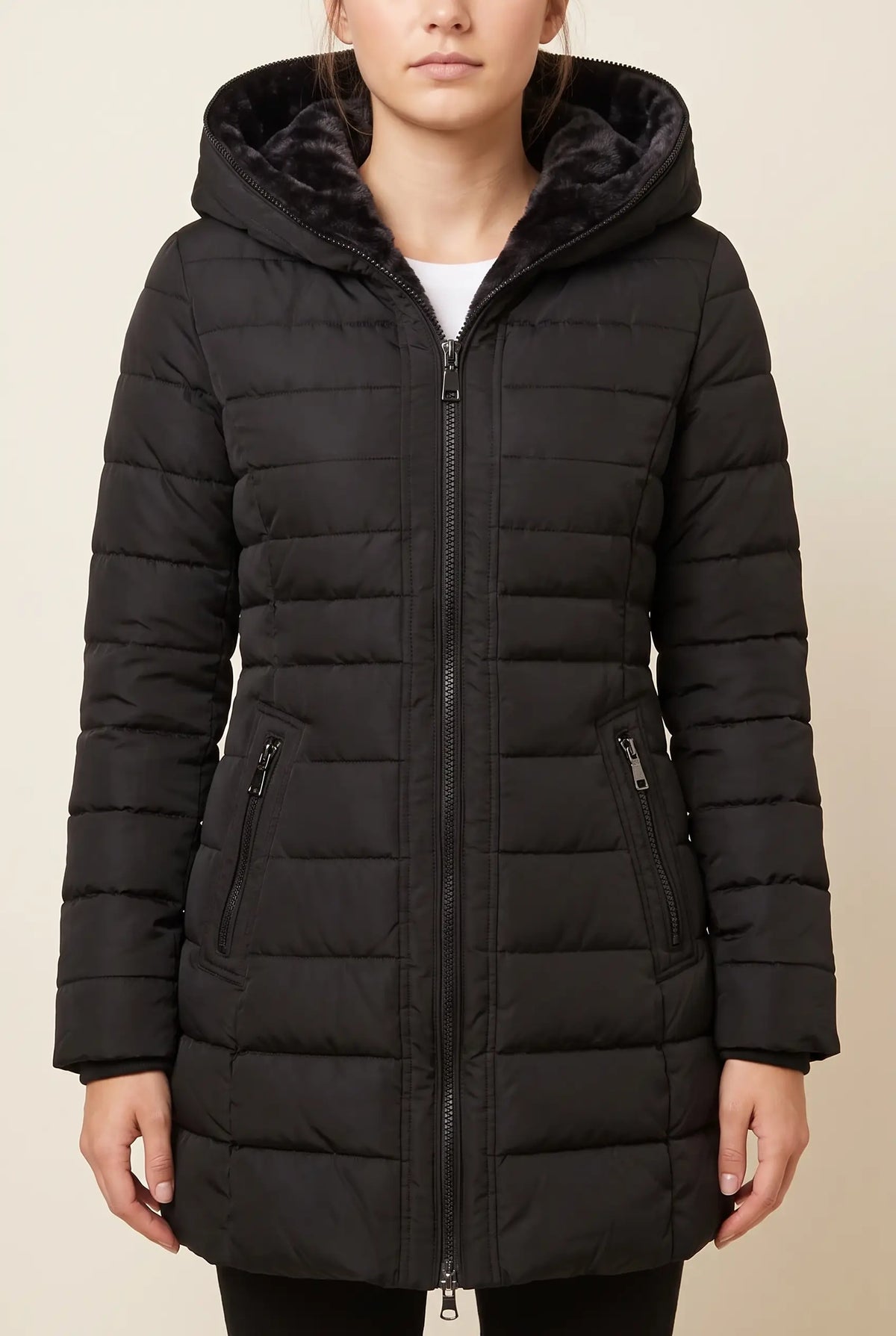 Women's Hooded Fur-Lined Puffer Coat