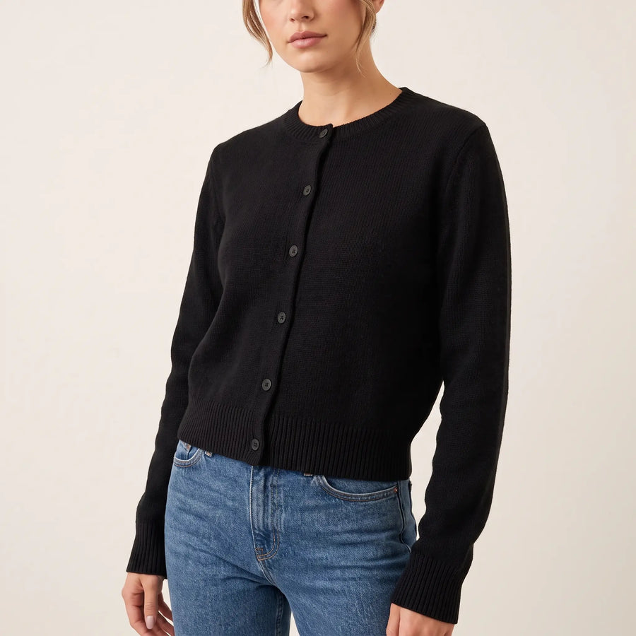 Women's Cropped Button-Front Knit Cardigan